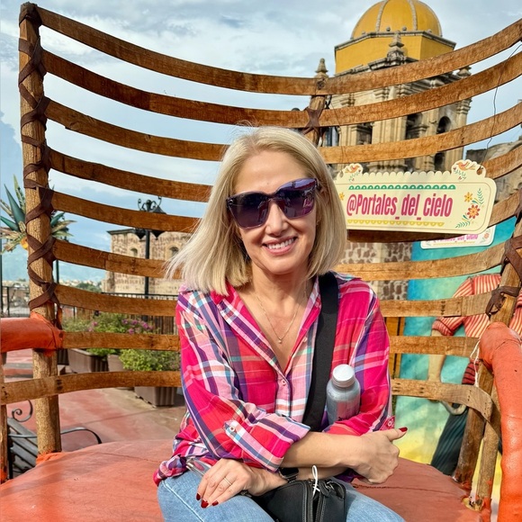 Ralph Lauren Womens Size Medium Pink Purple Paid Flannel Blouse Shirt Top Button - Picture 9 of 10